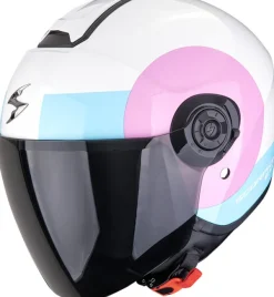 Scorpion EXO-CITY II Sheer White/Pink/Light Blue>DAMES Jethelmen|Dames Scooterhelmen