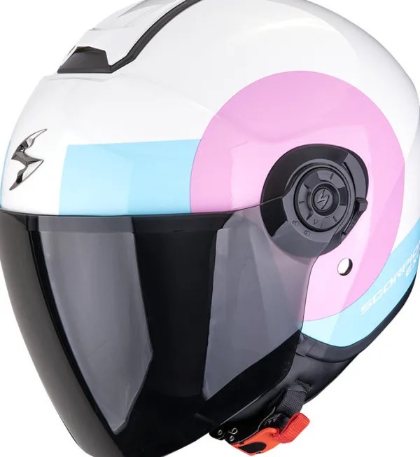 Scorpion EXO-CITY II Sheer White/Pink/Light Blue>DAMES Jethelmen|Dames Scooterhelmen