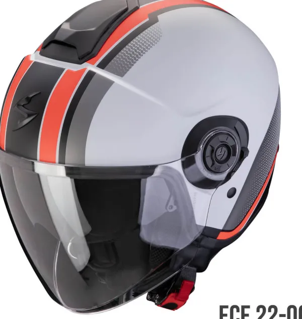 Scorpion EXO-CITY II Vel Matt Grey/Red>DAMES Jethelmen|Dames Scooterhelmen