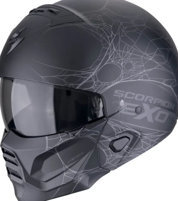 Scorpion EXO-Combat II Spiderweb Matt Black/Silver> Jethelmen