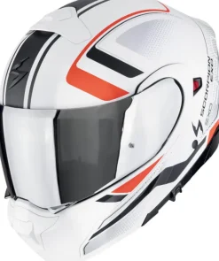 Scorpion EXO-930 EVO Ardens Matt White/Black/Red> Systeemhelmen|Helmen Met Zonnevizier