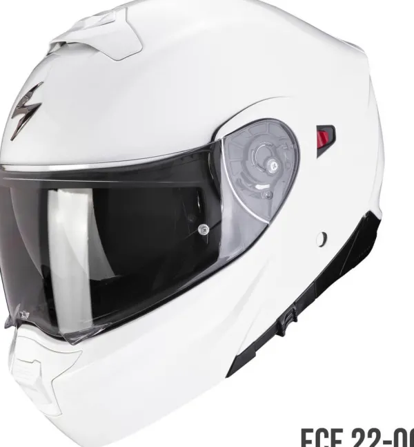 Scorpion EXO-930 EVO Solid White> Systeemhelmen|Helmen Met Zonnevizier