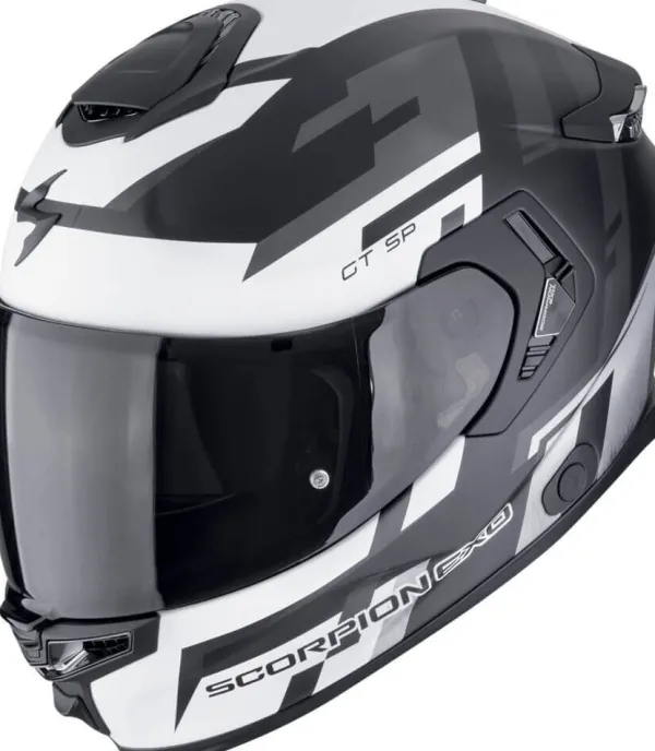Scorpion EXO-GT SP AIR Tornado Matt Black/Silver> Integraalhelmen|Helmen Met Zonnevizier