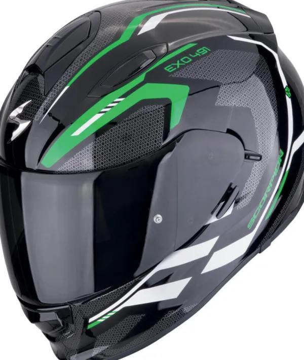 Scorpion EXO-491 Kripta Black/Green/White> Integraalhelmen