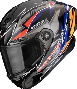 Scorpion EXO-RACE AIR Move On Black/Blue/Orange> Integraalhelmen|Helmen Met Zonnevizier