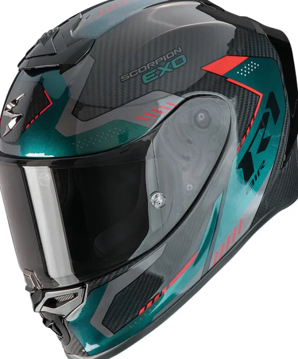 Scorpion EXO-R1 EVO AIR Carbon Propel Black/Green> Integraalhelmen|Carbon Helmen