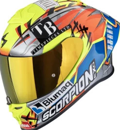 Scorpion EXO-R1 EVO II AIR Aron Misano Silver/Neon Yellow/Blue> Integraalhelmen|Race Helmen