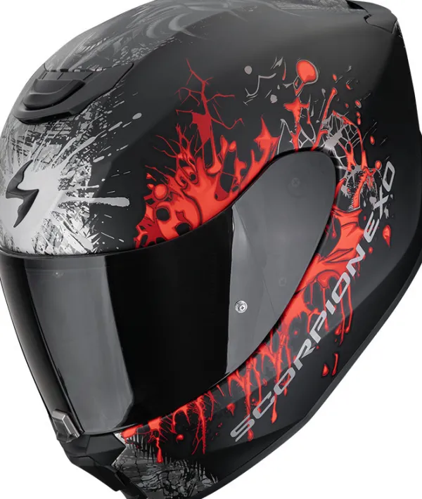 Scorpion EXO-391 Wolf Matt Black/Silver/Red> Integraalhelmen