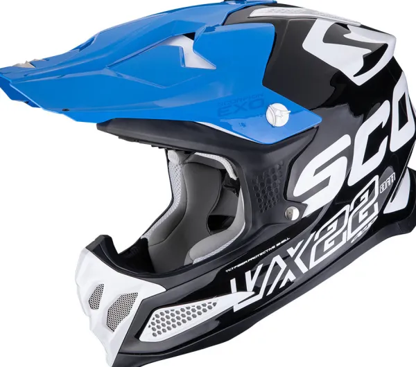 Scorpion VX-22 AIR Updown Black/White/Blue> Adventure Helmen|Crosshelmen