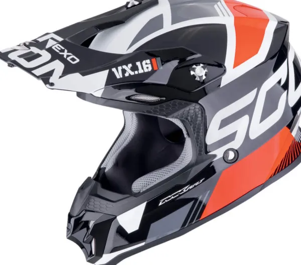 Scorpion VX-16 EVO AIR Analog Black/Red> Adventure Helmen|Crosshelmen