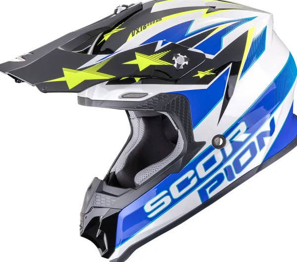 Scorpion VX-16 EVO AIR Patriot White/Blue/Yellow> Adventure Helmen|Crosshelmen