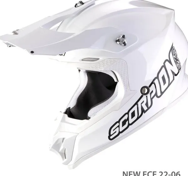 Scorpion VX-16 EVO AIR Solid White/White> Adventure Helmen|Crosshelmen