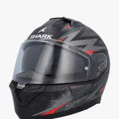 Shark D-Skwal 3 Blast-R Mat Black/Anthracite/Red KAR> Integraalhelmen|Helmen Met Zonnevizier