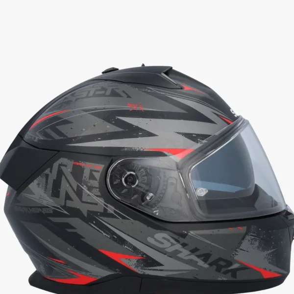 Shark D-Skwal 3 Blast-R Mat Black/Anthracite/Red KAR> Integraalhelmen|Helmen Met Zonnevizier