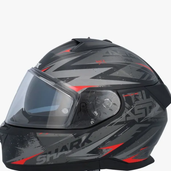 Shark D-Skwal 3 Blast-R Mat Black/Anthracite/Red KAR> Integraalhelmen|Helmen Met Zonnevizier