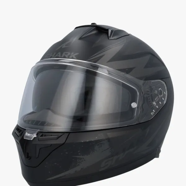 Shark D-Skwal 3 Blast-R Mat Black/Anthracite/Anthracite KAA> Integraalhelmen|Helmen Met Zonnevizier