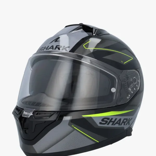 Shark D-Skwal 3 Sizler Black/Anthracite/Yellow KAY> Integraalhelmen|Helmen Met Zonnevizier
