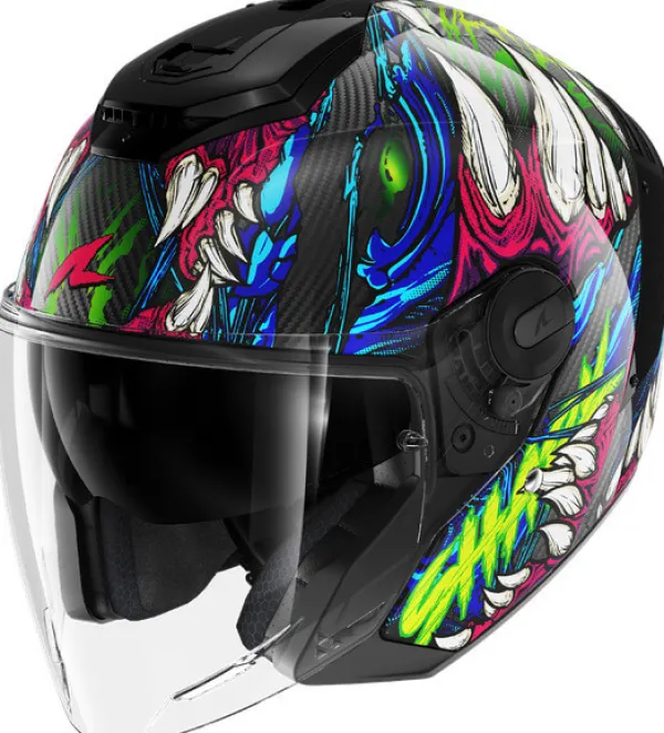 Shark RS Jet Carbon Shaytan KGV> Helmen Met Zonnevizier|Bluetooth Helmen