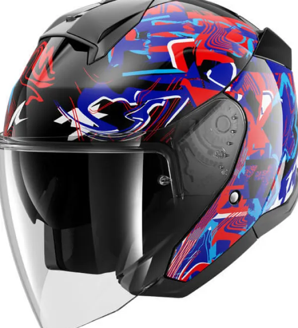 Shark Skwal Jet Pranz KBR> Jethelmen|Bluetooth Helmen