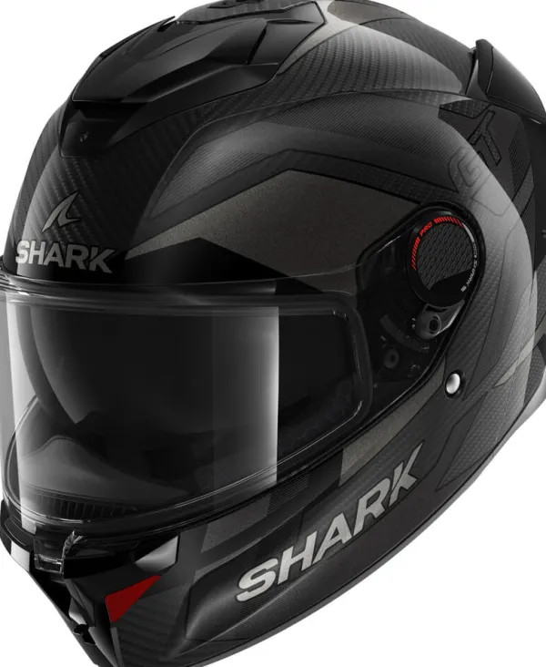 Shark Spartan GT Pro Ritmo Carbon Anthracite Chrome DAU> Helmen Met Zonnevizier|Race Helmen