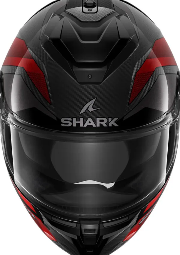 Shark Spartan GT Pro Ritmo Carbon Red Chrome DRU> Helmen Met Zonnevizier|Race Helmen