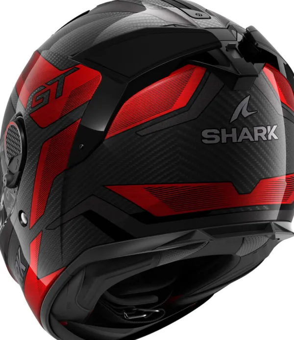 Shark Spartan GT Pro Ritmo Carbon Red Chrome DRU> Helmen Met Zonnevizier|Race Helmen