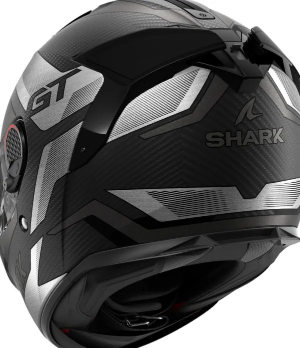 Shark Spartan GT Pro Ritmo Carbon Mat Silver Chrome DSU> Helmen Met Zonnevizier|Race Helmen