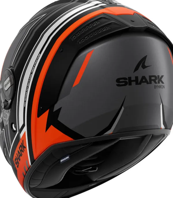 Shark Spartan RS Byhron Mat Black/Orange/Chrome KOU> Integraalhelmen|Helmen Met Zonnevizier