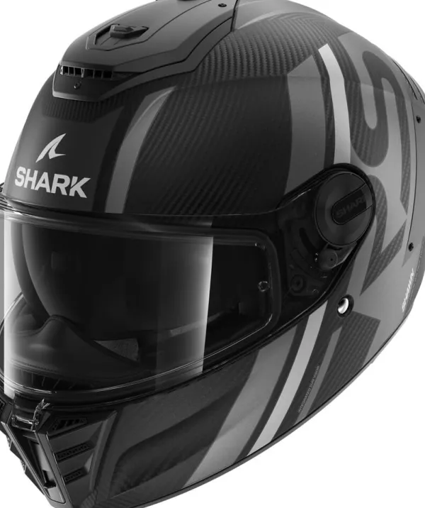 Shark Spartan RS Carbon Shawn Mat Silver/Anthracite DSA> Helmen Met Zonnevizier|Race Helmen