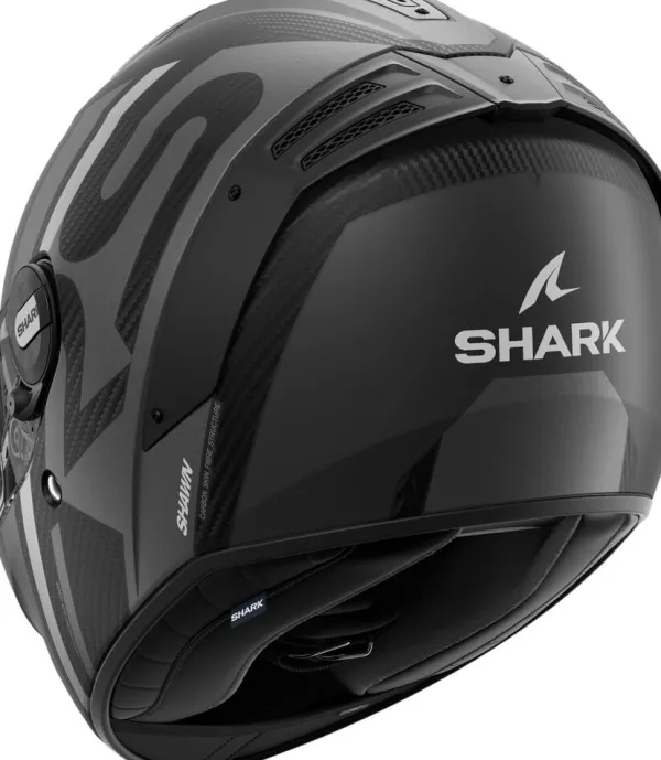 Shark Spartan RS Carbon Shawn Mat Silver/Anthracite DSA> Helmen Met Zonnevizier|Race Helmen