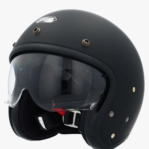 Shoei J.O2 Matt Black> Retro Helmen|Helmen Met Zonnevizier