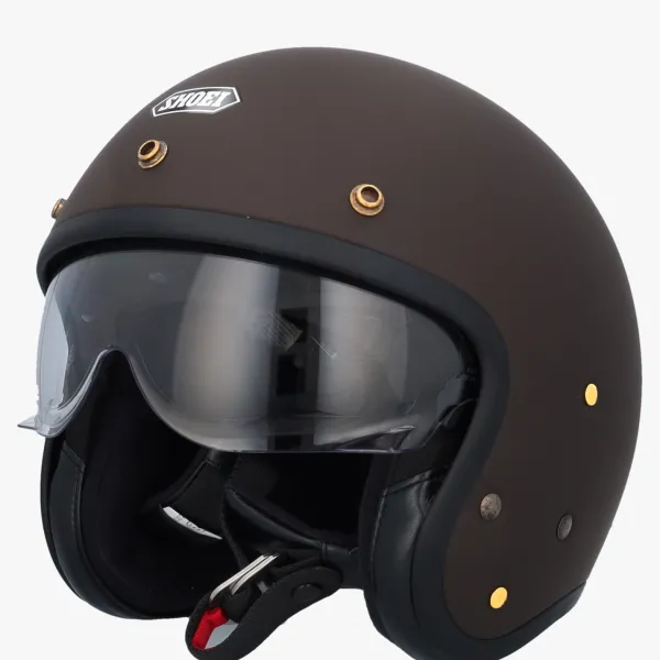 Shoei J.O2 Matt Brown> Retro Helmen|Helmen Met Zonnevizier