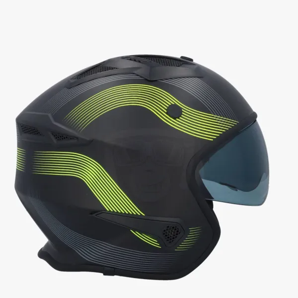 VITO Bruzano Matt Black/Fluo> Jethelmen|Helmen Met Zonnevizier