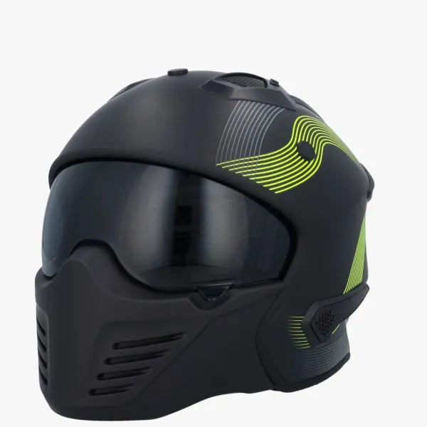 VITO Bruzano Matt Black/Fluo> Jethelmen|Helmen Met Zonnevizier
