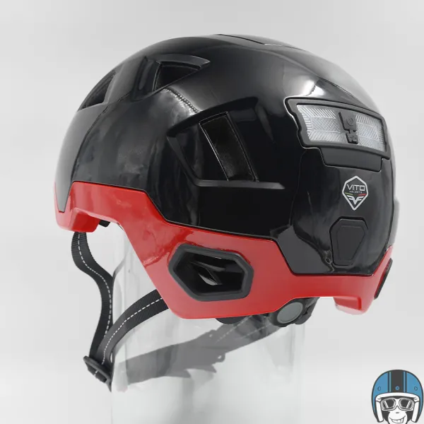 VITO E-City Gloss Black/Red> Fietshelmen