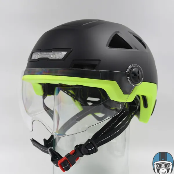 VITO E-Light + Vizier Matt Black/Fluo> Fietshelmen