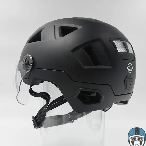 VITO E-Light + Vizier Matt Black> Fietshelmen