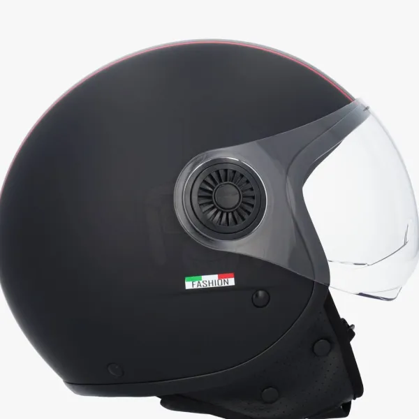 VITO Jet Loreto Fashion Mat Zwart>DAMES Vespa Helmen|Jethelmen