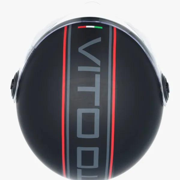 VITO Jet Loreto Fashion Mat Zwart>DAMES Vespa Helmen|Jethelmen