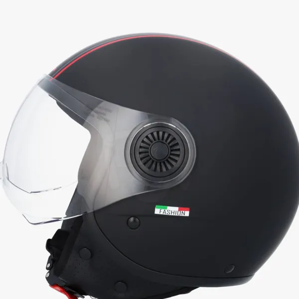 VITO Jet Loreto Fashion Mat Zwart>DAMES Vespa Helmen|Jethelmen