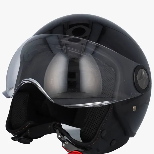 VITO Jet Loreto scooterhelm glanszwart>DAMES Vespa Helmen|Jethelmen