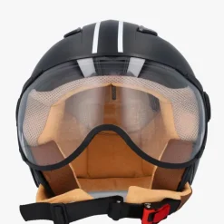 VITO Jet Moda Mat Zwart>DAMES Vespa Helmen|Jethelmen