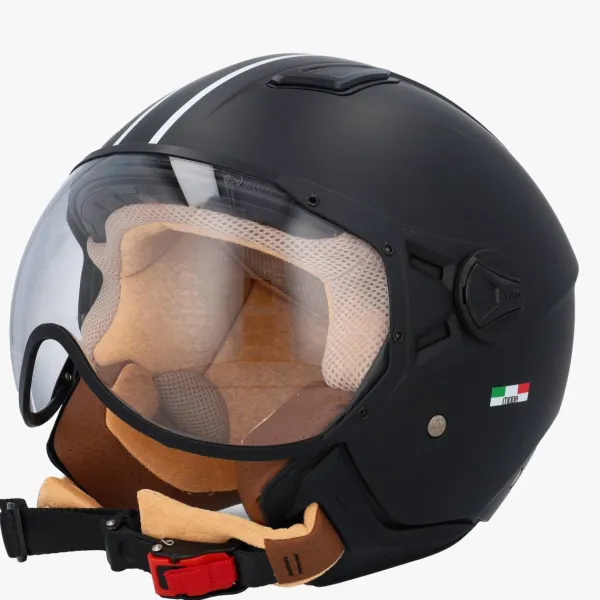 VITO Jet Moda Mat Zwart>DAMES Vespa Helmen|Jethelmen