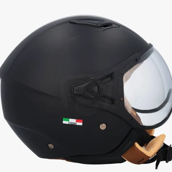 VITO Jet Moda Mat Zwart>DAMES Vespa Helmen|Jethelmen