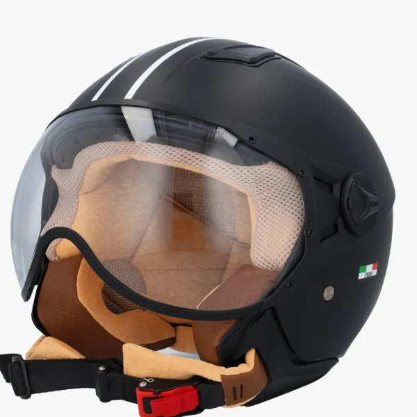 VITO Jet Moda Mat Zwart>DAMES Vespa Helmen|Jethelmen