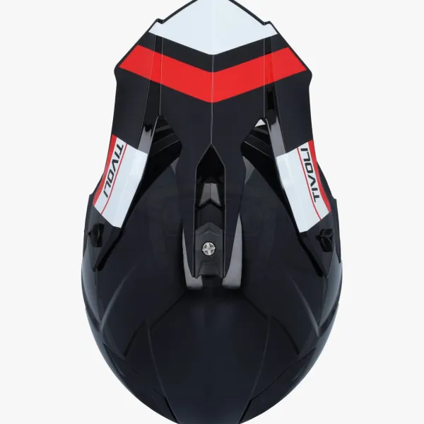 VITO Tivoli Mat Zwart/Rood/Wit> Crosshelmen
